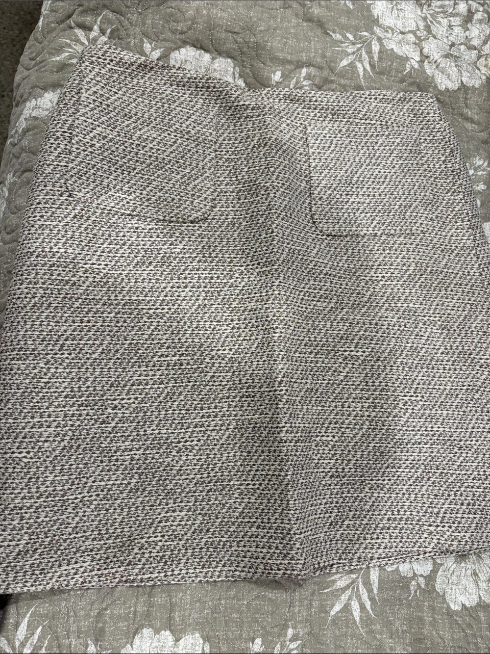 Worth New York Cocoa and White Tweed Skirt Mini Skirt Navy & White Size 6